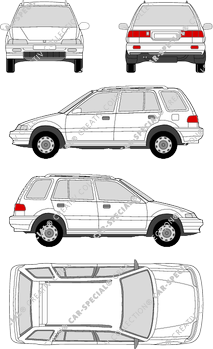 Honda Civic Shuttle Hatchback, 1983–1987 (Hond_012)