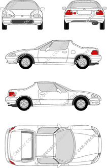 Honda CRX Coupé, 1992–1998 (Hond_014)