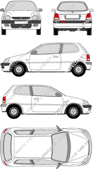 Honda Logo, Hatchback, 3 Doors (1999)