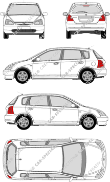 Honda Civic Hayon, 2001–2003 (Hond_027)