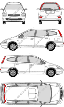 Honda Stream station wagon, 2001–2004 (Hond_028)