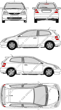 Honda Civic Kombilimousine, 2001–2003 (Hond_032)