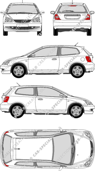 Honda Civic, Kombilimousine, 3 Doors (2003)