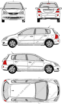 Honda Civic Hayon, 2003–2005 (Hond_038)