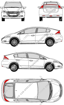 Honda Insight Hatchback, 2009–2011 (Hond_054)