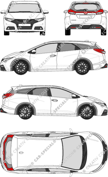 Honda Civic Tourer station wagon, attuale (a partire da 2014) (Hond_059)