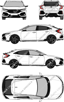 Honda Civic Hatchback, actual (desde 2017) (Hond_064)