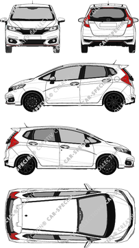 Honda Jazz Hatchback, 2018–2020 (Hond_067)