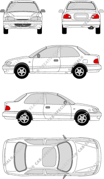 Hyundai Accent, Hayon, 3 Doors (1994)