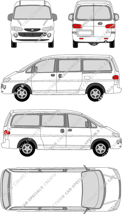 Hyundai H-1 / H200, minibus, long, Rear Wing Doors (1997)