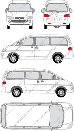 Hyundai H-1 / H200, minibus, long, Rear Flap (1997)