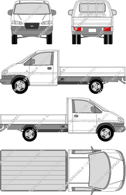 Hyundai Libero, catre, largo, cabina individual (2000)