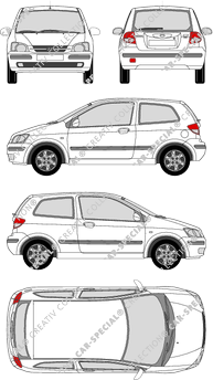 Hyundai Getz, Hatchback, 3 Doors (2002)