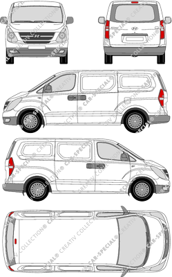 Hyundai H-1, fourgon, Heck verglast, Rear Flap, 2 Sliding Doors (2008)