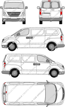 Hyundai H-1, van/transporter, rear window, Rear Wing Doors, 2 Sliding Doors (2008)