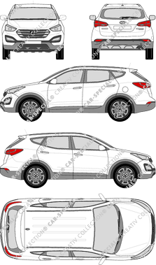 Hyundai Santa Fe station wagon, 2012–2015 (Hyun_076)