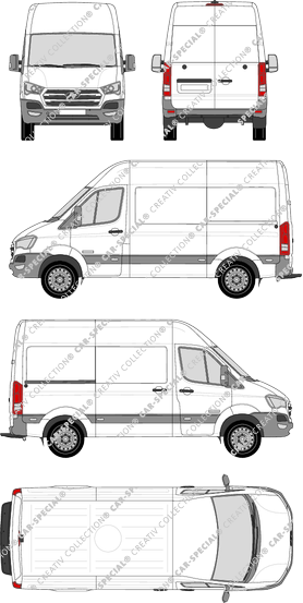 Hyundai H350 Cargo, Kastenwagen, L2, Rear Wing Doors, 1 Sliding Door (2015)