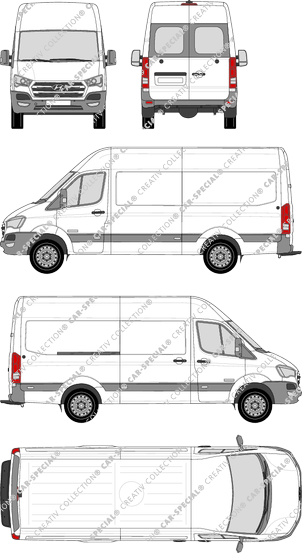 Hyundai H350 Cargo, van/transporter, L3, rear window, Rear Wing Doors, 1 Sliding Door (2015)
