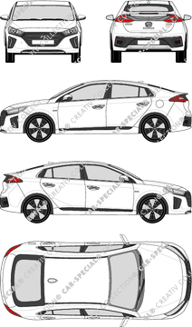 Hyundai Ioniq, Hybrid, Kombilimousine, 5 Doors (2017)