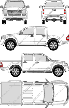 Isuzu D-Max, Crew Cab, Pick-up, dubbelcabine, 4 Doors (2004)