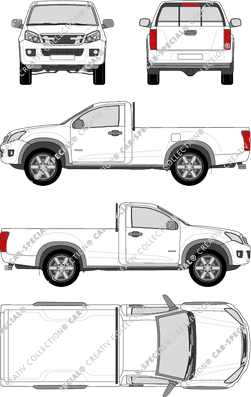 Isuzu D-Max, Pick-up, enkelcabine, 2 Doors (2012)