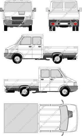 Iveco Daily 35-12, 35-12, Classic, Pritsche, Radstand kurz, Doppelkabine (1999)