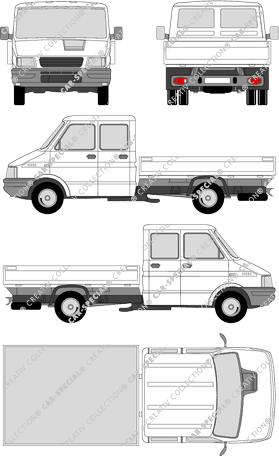 Iveco Daily 35-12, 35-12, Classic, platform, long wheelbase, double cab (1999)