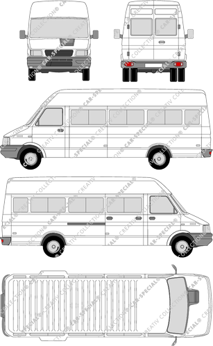 Iveco Daily 40-8/45-10/49-10, 40-8/45-10/49-10, Kleinbus, Hochdach, Radstand lang (1999)