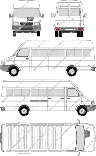 Iveco Daily 40-8/45-10/49-10, 40-8/45-10/49-10, minibus, high roof, long wheelbase (1999)