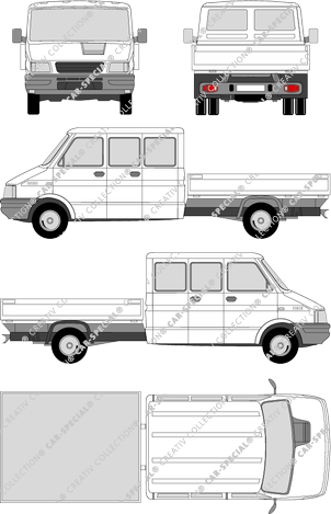 Iveco Daily 49-12, 49-12, Classic, Pritsche, Radstand lang, Dreierkabine (1999)