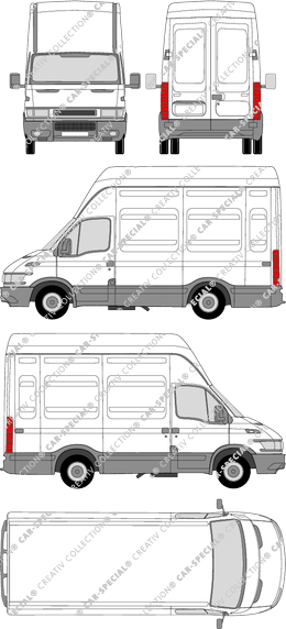 Iveco Daily 35 S, 35 S, furgone, Dachhöhe 3 (1999)