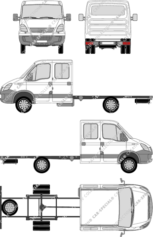 Iveco Daily 45 C, Radstand 3750, Chassis for superstructures, double cab (2006)