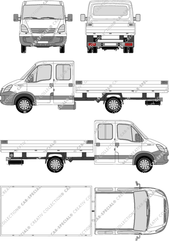 Iveco Daily 45 C, Radstand 3750, catre, cabina doble (2006)