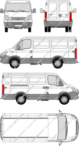 Iveco Daily 45 C, Radstand 3000L, van/transporter, roof height 1, 1 Sliding Door (2006)