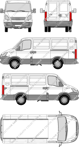 Iveco Daily 45 C, Radstand 3000L, Kastenwagen, Dachhöhe 1, 2 Sliding Doors (2006)