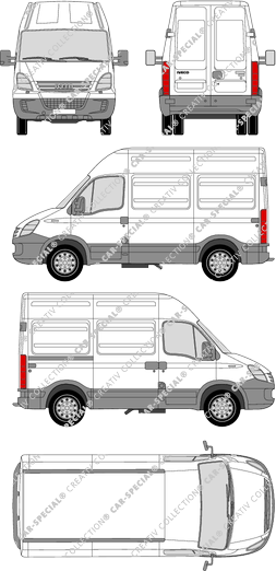 Iveco Daily 45 C, Radstand 3000, furgone, Dachhöhe 2, 1 Sliding Door (2006)