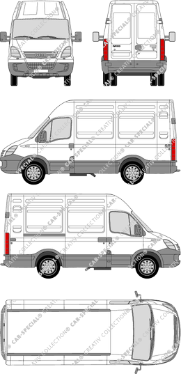 Iveco Daily 45 C, Radstand 3000L, furgone, Dachhöhe 2, 1 Sliding Door (2006)