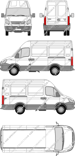 Iveco Daily 45 C, Radstand 3000L, Kastenwagen, Dachhöhe 2, 2 Sliding Doors (2006)