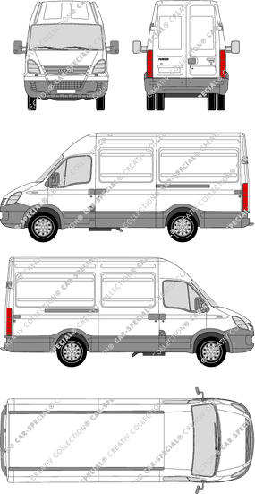 Iveco Daily 45 C, Radstand 3300, furgón, altitud de tejado 2, 2 Sliding Doors (2006)