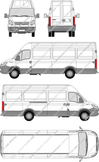 Iveco Daily 45 C, Radstand 3950, furgón, altitud de tejado 2, 1 Sliding Door (2006)