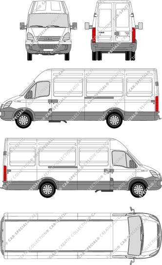 Iveco Daily 45 C, Radstand 3950, furgone, Dachhöhe 2, 2 Sliding Doors (2006)