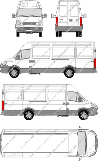 Iveco Daily 45 C, Radstand 3950, furgón, altitud de tejado 2, 2 Sliding Doors (2006)