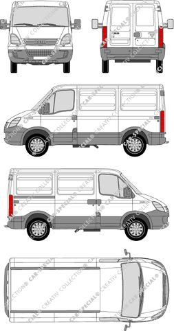 Iveco Daily 35S, 35S, furgone, Dachhöhe 1, 1 Sliding Door (2006)