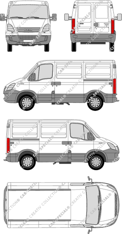 Iveco Daily 35S, 35S, furgone, Dachhöhe 1, 2 Sliding Doors (2006)