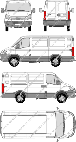 Iveco Daily 35S, 35S, van/transporter, roof height 1, wheelbase 3000L, 1 Sliding Door (2006)