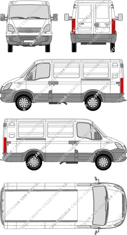 Iveco Daily 35S, 35S, van/transporter, roof height 1, wheelbase 3000L, 2 Sliding Doors (2006)
