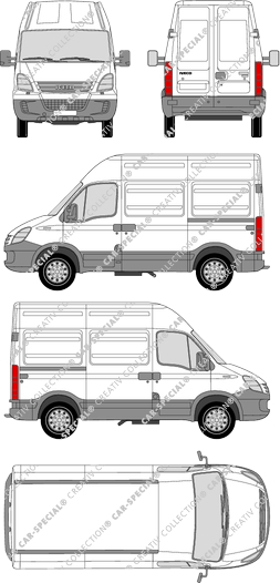 Iveco Daily 35 S, Radstand 3000, furgone, Dachhöhe 2, 2 Sliding Doors (2006)