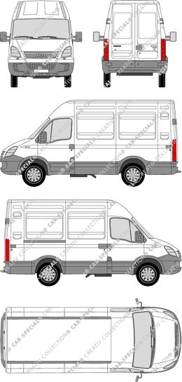 Iveco Daily 35 S, Radstand 3000L, van/transporter, roof height 2, wheelbase 3000L, 1 Sliding Door (2006)
