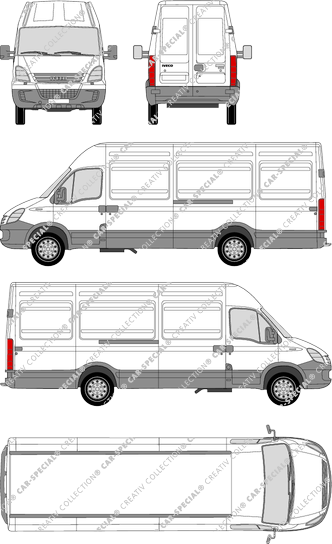 Iveco Daily 35 S, Radstand 3950, furgón, altitud de tejado 2, 2 Sliding Doors (2006)