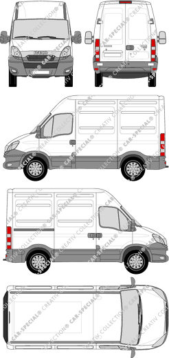Iveco Daily, van/transporter, H2, 3000, Rear Wing Doors, 1 Sliding Door (2012)